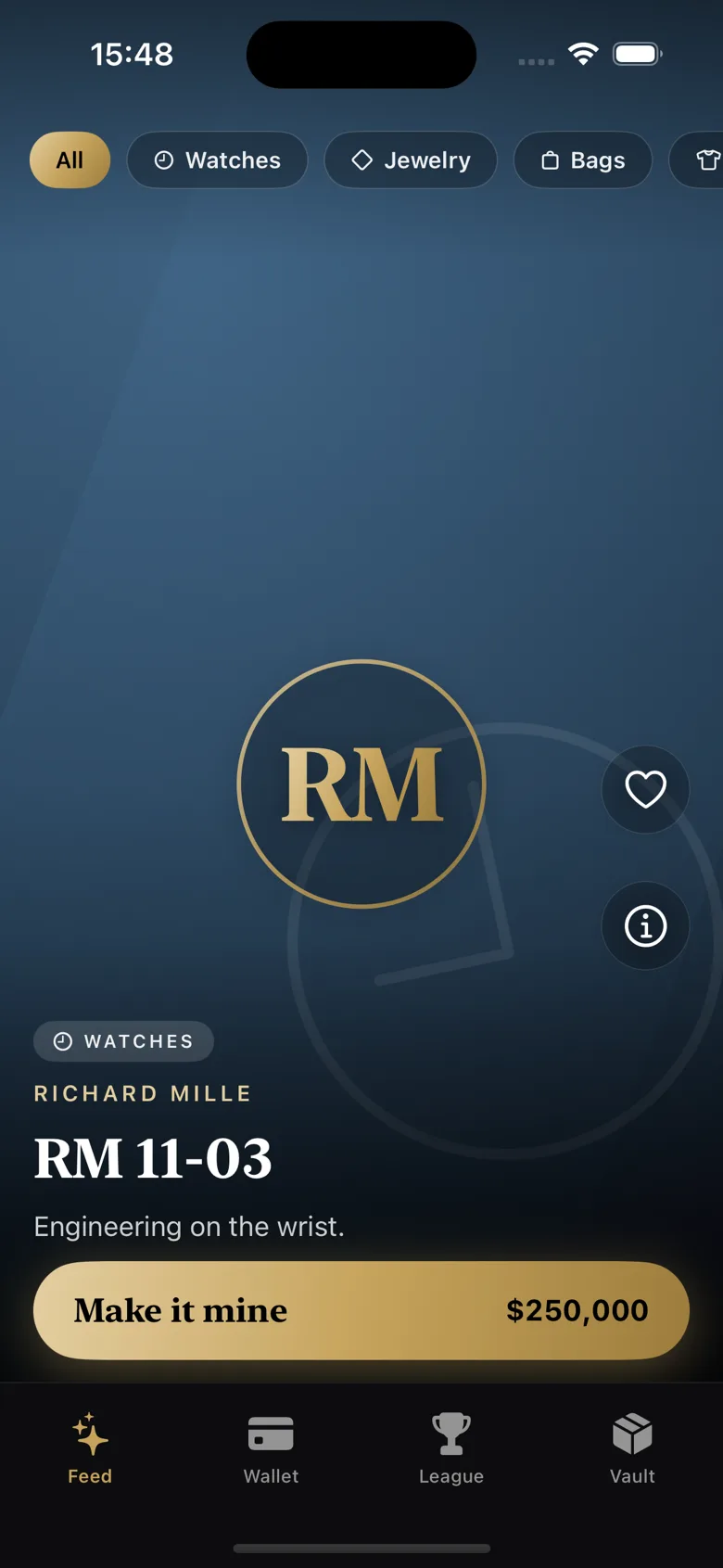 dopacap Feed screen