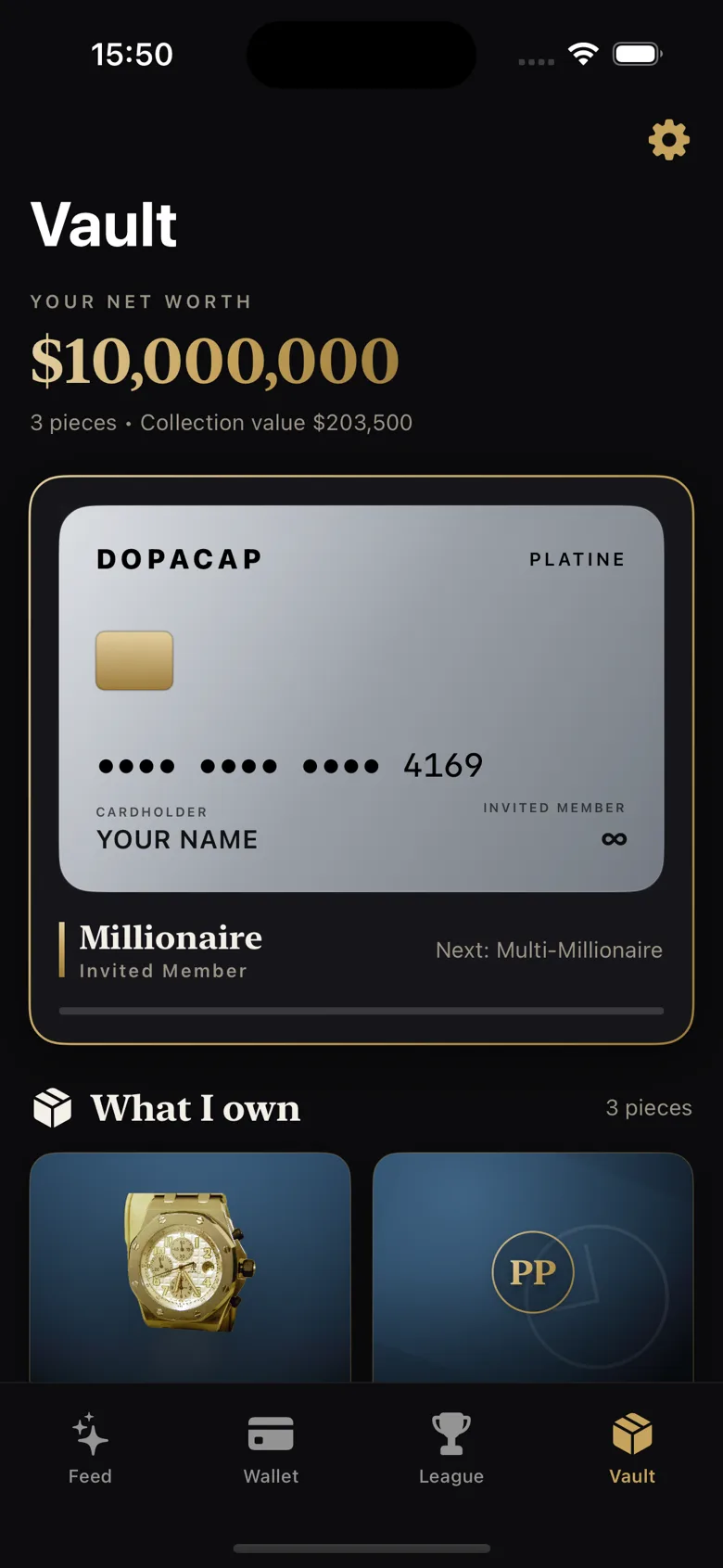 dopacap Vault screen