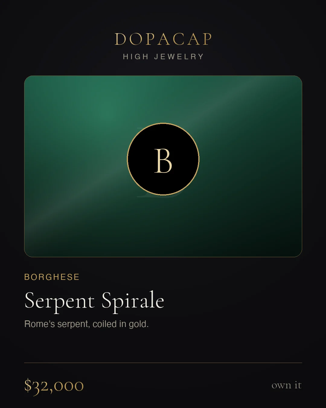Borghese Serpent Spirale — $32,000