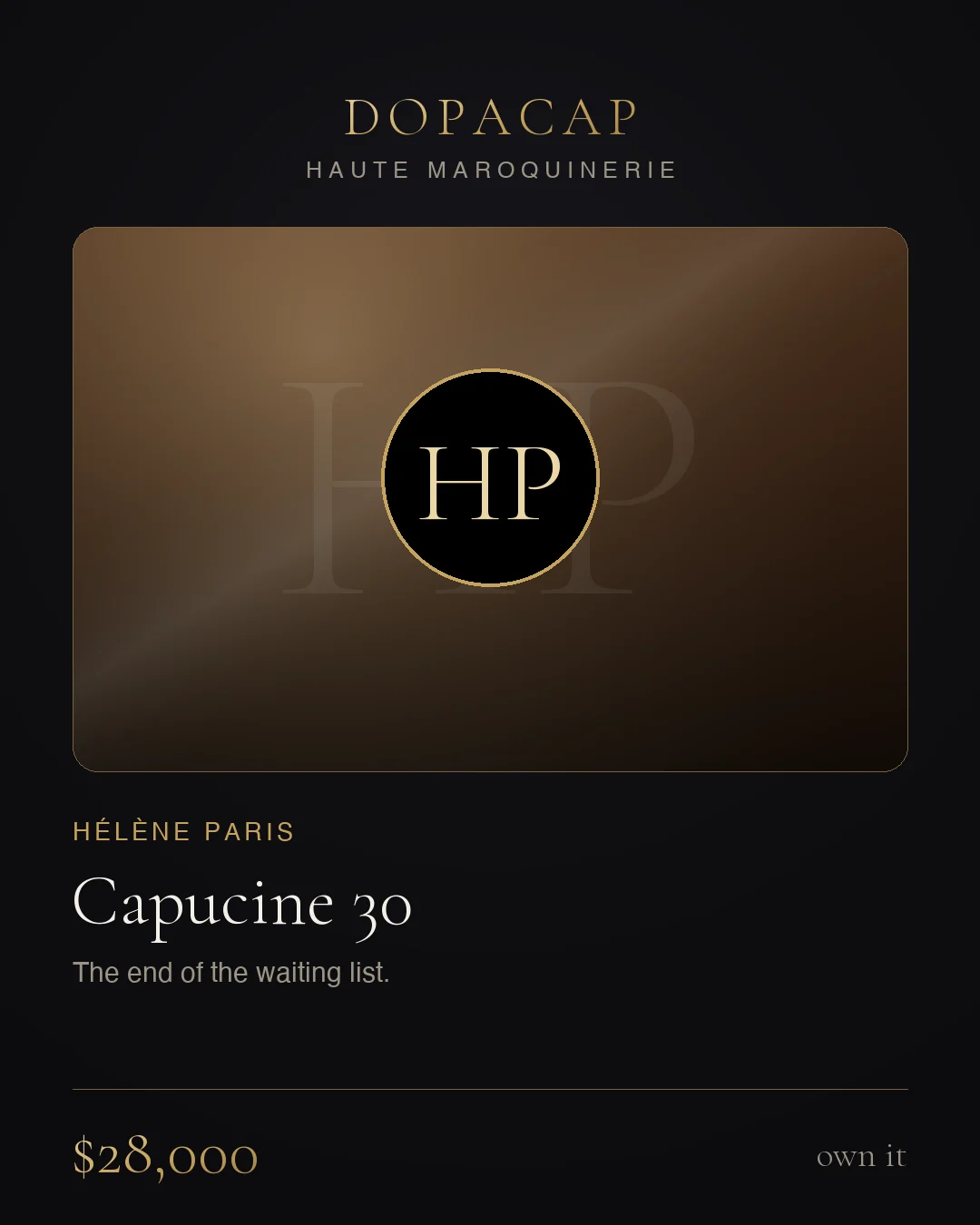 Hélène Paris Capucine 30 — $28,000